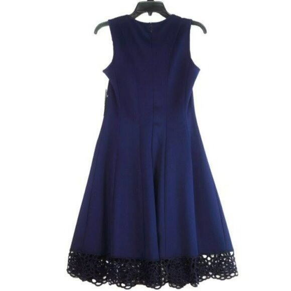 NWT Donna Ricco Sleeveless Fit & Flare Crochet Hem Mini Dress - Picture 6 of 6